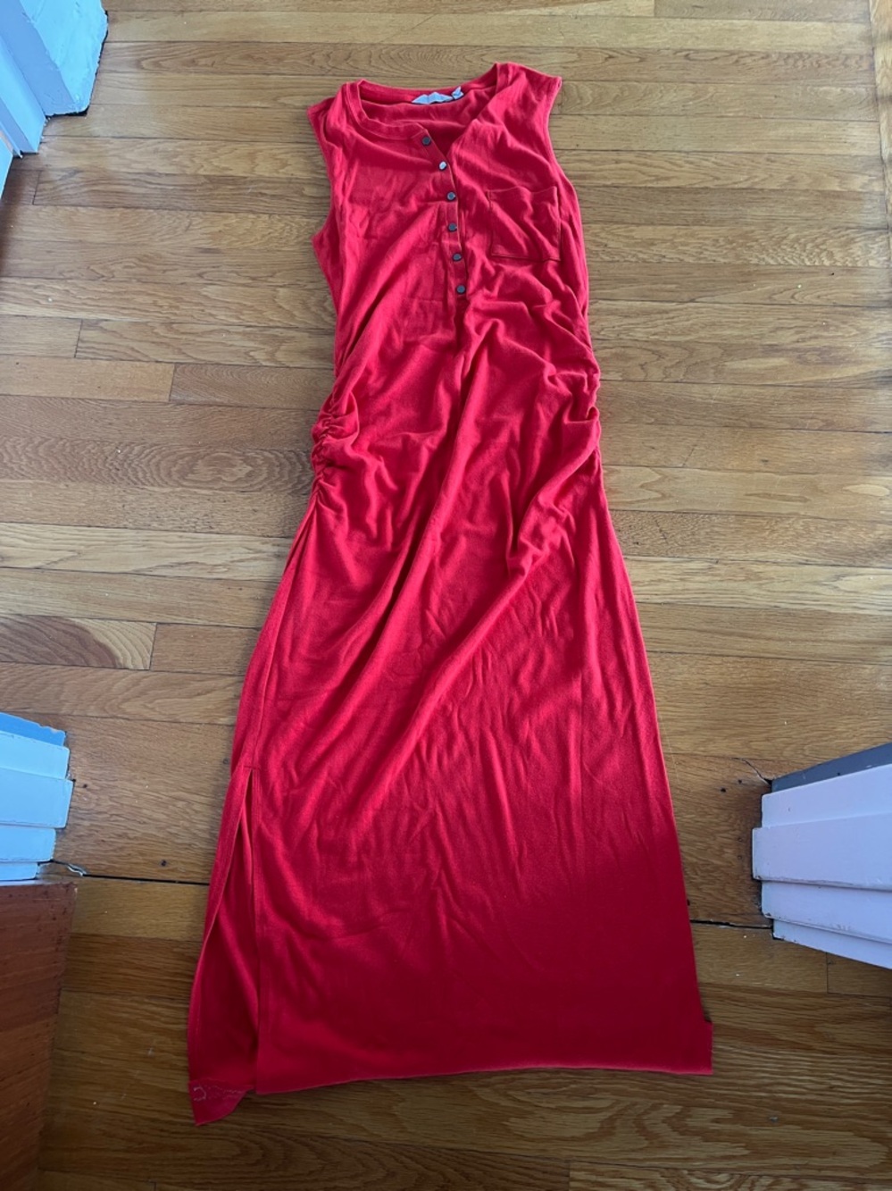 Athleta Bright Red Sleeveless Maxi Dress - Picture 2 of 9